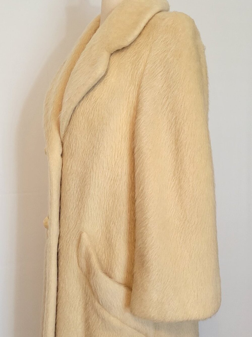 1960s LILLI ANN Ivory Mohair Tailored Coat S Small Fabric of Paris - Picture 6 of 11